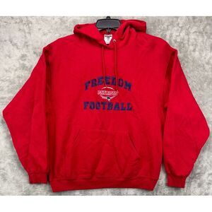 New England Patriots Fleece Pullover Hoodie Freedom Football Size‎ Large Red